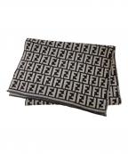 FENDIフェンディ）の古着「ズッカ総柄マフラー」｜ホワイト×ブラック