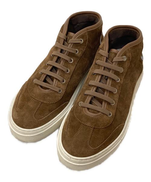 Salvatore Ferragamo（サルヴァトーレ フェラガモ）Salvatore Ferragamo (サルヴァトーレ フェラガモ) ガンチーニ ハイカットスウェードスニーカー ブラウン サイズ:7 1/2の古着・服飾アイテム