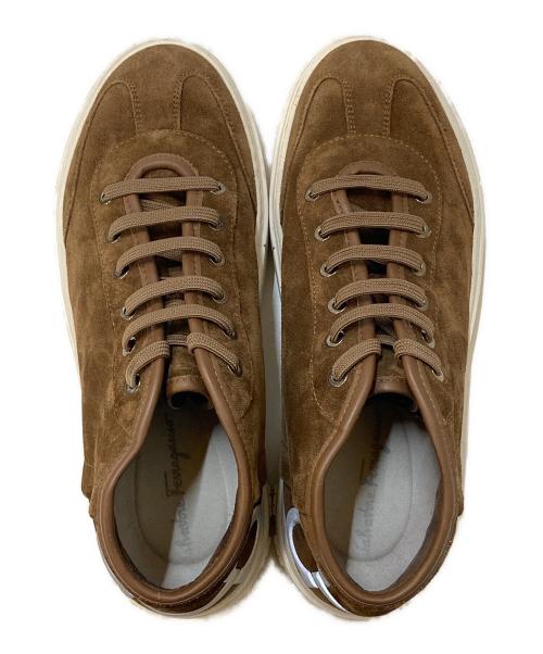 Salvatore Ferragamo（サルヴァトーレ フェラガモ）Salvatore Ferragamo (サルヴァトーレ フェラガモ) ガンチーニ ハイカットスウェードスニーカー ブラウン サイズ:7 1/2の古着・服飾アイテム