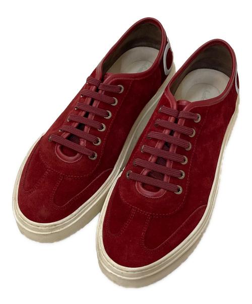 Salvatore Ferragamo（サルヴァトーレ フェラガモ）Salvatore Ferragamo (サルヴァトーレ フェラガモ) ガンチーニ ローカットスウェードスニーカー レッド サイズ:8の古着・服飾アイテム