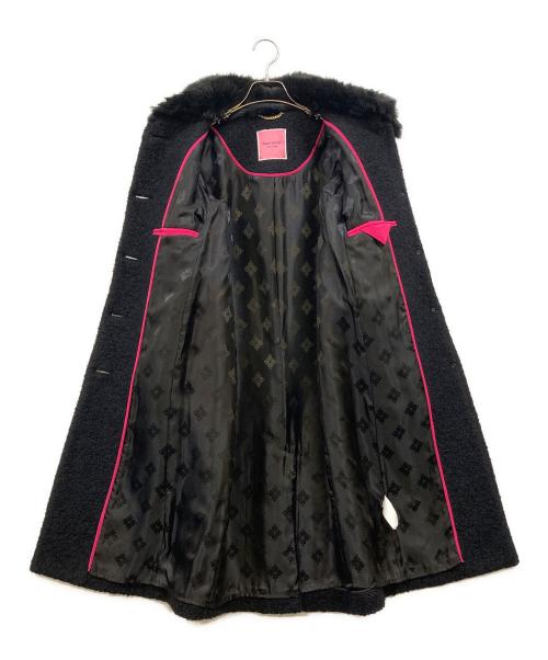 Kate Spade（ケイトスペード）Kate Spade (ケイトスペード) 襟元フェイクファー ブークレコート ブラック サイズ:2の古着・服飾アイテム