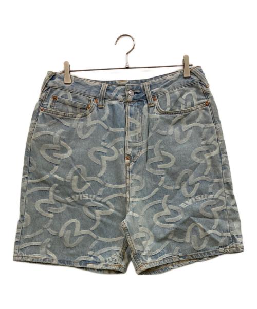 EVISU（エヴィス）EVISU (エヴィス) オールオーバーカモメジャカードオーバーサイズショーツ ブルー サイズ:W31の古着・服飾アイテム