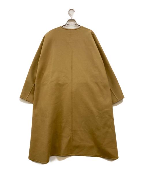 DRAWER（ドゥロワー）Drawer (ドゥロワー) ウールメルトンリバーノーカラーコート ベージュ サイズ:38の古着・服飾アイテム