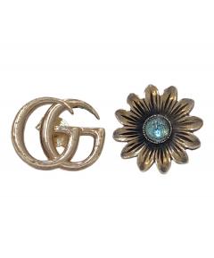 中古・古着通販】GUCCI (グッチ) ラインストーンリボンブローチ