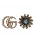 GUCCI（グッチ）の古着「GGマーモントフラワーカラーストーンスタッドピアス」｜シルバー