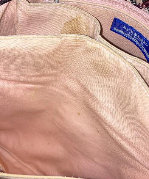 BURBERRY BLUE LABEL（バーバリー ブルー レーベル）BURBERRY BLUE LABEL (バーバリーロンドンブルーレーベル) ハートチャーム付き チェックハンドバッグ ブラウンの古着・服飾アイテム