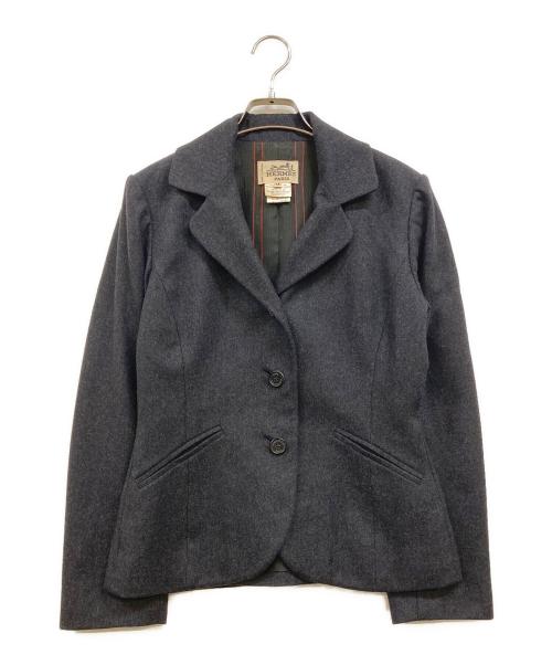 HERMES（エルメス）HERMES (エルメス) カシミヤウールジャケット グレー サイズ:38の古着・服飾アイテム