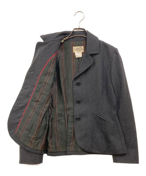HERMES（エルメス）HERMES (エルメス) カシミヤウールジャケット グレー サイズ:38の古着・服飾アイテム
