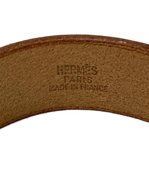 HERMES（エルメス）HERMES (エルメス) プールトゥール GM レザーバングル ベージュの古着・服飾アイテム