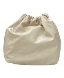 JIL SANDER（ジルサンダー）の古着「ドローストリング レザーショルダーバッグ」｜アイボリー