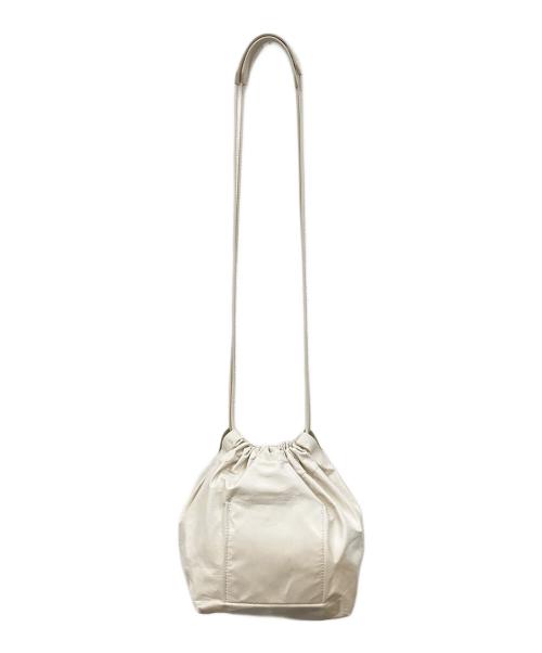 JIL SANDER（ジルサンダー）JIL SANDER (ジルサンダー) ドローストリング レザーショルダーバッグ アイボリーの古着・服飾アイテム