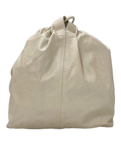 JIL SANDER（ジルサンダー）JIL SANDER (ジルサンダー) ドローストリング レザーショルダーバッグ アイボリーの古着・服飾アイテム