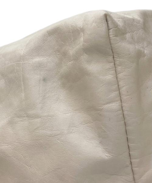 JIL SANDER（ジルサンダー）JIL SANDER (ジルサンダー) ドローストリング レザーショルダーバッグ アイボリーの古着・服飾アイテム