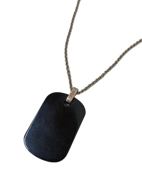 D&G（ディーアンドジー）D&G (ディーアンドジー) 2連ドッグタグネックレス ブラック×シルバーの古着・服飾アイテム