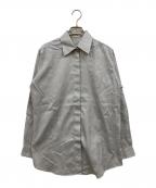 HERMESエルメス）の古着「シェルボタン コットン比翼シャツ」｜グレー
