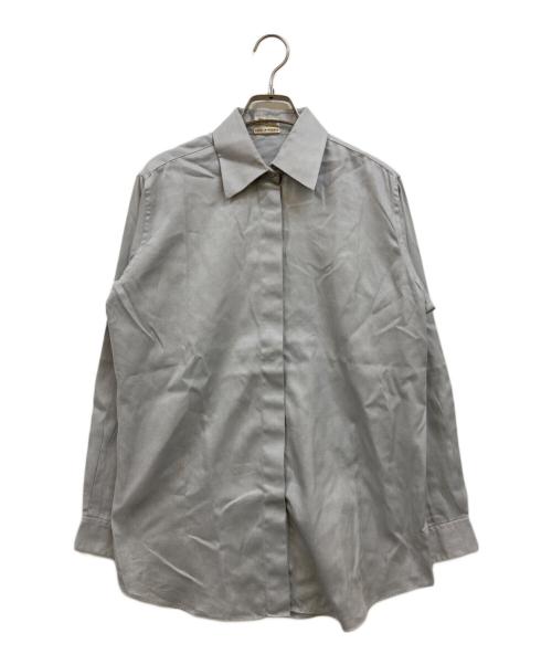 HERMES（エルメス）HERMES (エルメス) シェルボタン コットン比翼シャツ グレー サイズ:38の古着・服飾アイテム