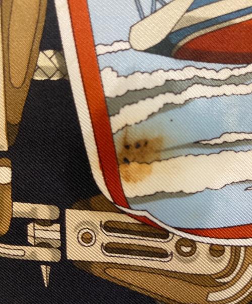 GUCCI（グッチ）GUCCI (グッチ) セーリングモチーフシルクスカーフ ネイビー サイズ:下記参照の古着・服飾アイテム