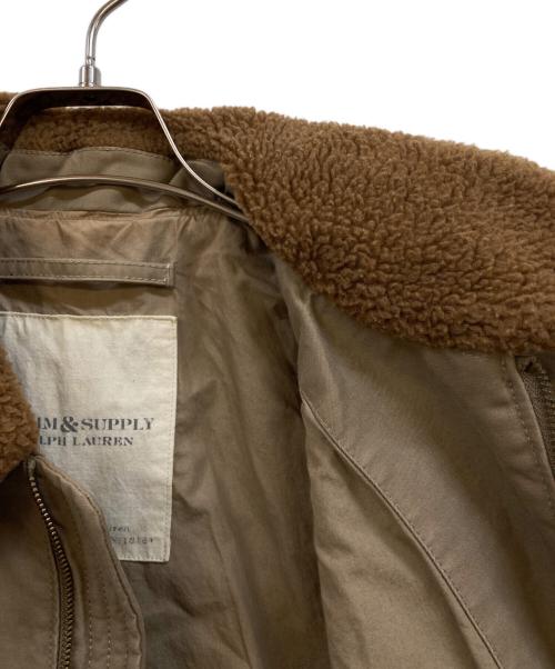Denim & Supply Ralph Lauren（デニム＆サプライ ラルフローレン）Denim & Supply Ralph Lauren (デニム＆サプライ ラルフローレン) ボアカラーフライトジャケット ベージュ サイズ:Sの古着・服飾アイテム