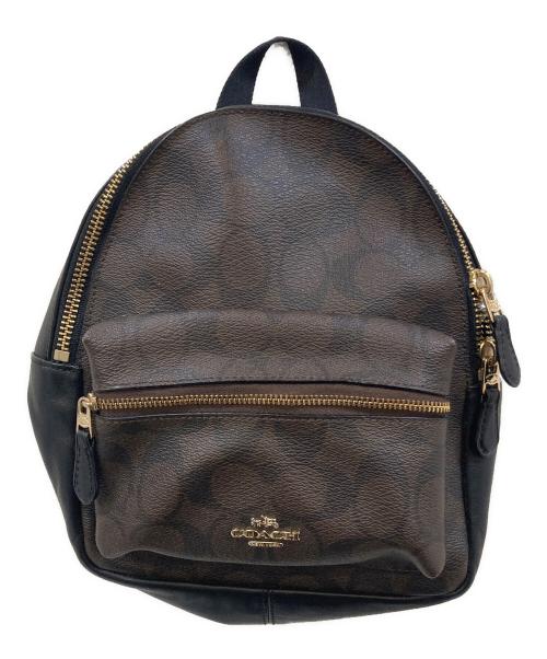COACH（コーチ）COACH (コーチ) シグネチャー ミニリュック ブラウンの古着・服飾アイテム
