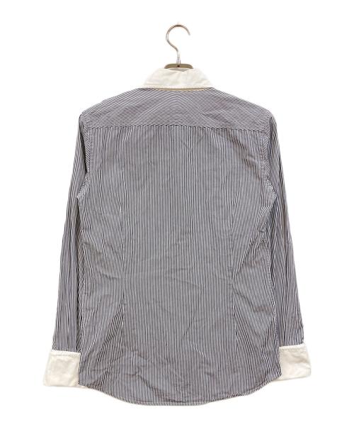 Vivienne Westwood man（ヴィヴィアン ウェストウッド マン）Vivienne Westwood man (ヴィヴィアン ウェストウッド マン) ストライプクレリックシャツ グレー サイズ:44の古着・服飾アイテム