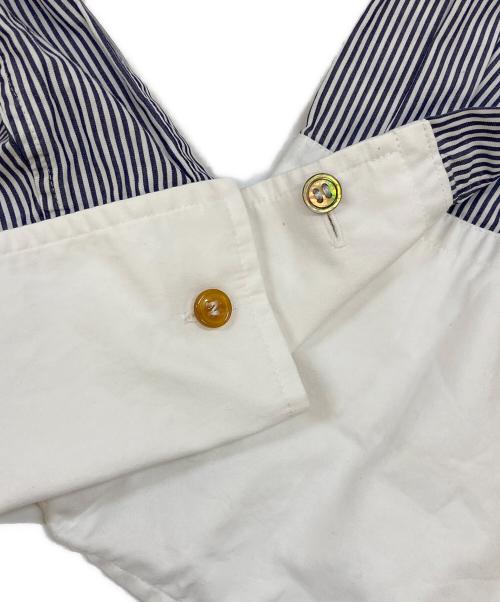 Vivienne Westwood man（ヴィヴィアン ウェストウッド マン）Vivienne Westwood man (ヴィヴィアン ウェストウッド マン) ストライプクレリックシャツ グレー サイズ:44の古着・服飾アイテム