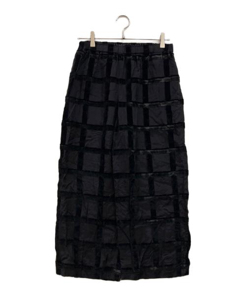 ROBE DE CHAMBRE COMME DES GARCONS（ローブドシャンブル コムデギャルソン）ROBE DE CHAMBRE COMME DES GARCONS (ローブドシャンブル コムデギャルソン) 異素材ベロア切替レーヨンパンツ ブラック サイズ:下記参照の古着・服飾アイテム
