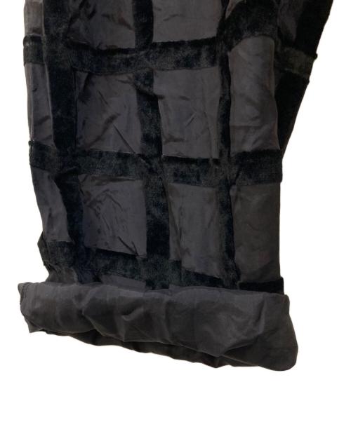ROBE DE CHAMBRE COMME DES GARCONS（ローブドシャンブル コムデギャルソン）ROBE DE CHAMBRE COMME DES GARCONS (ローブドシャンブル コムデギャルソン) 異素材ベロア切替レーヨンパンツ ブラック サイズ:下記参照の古着・服飾アイテム