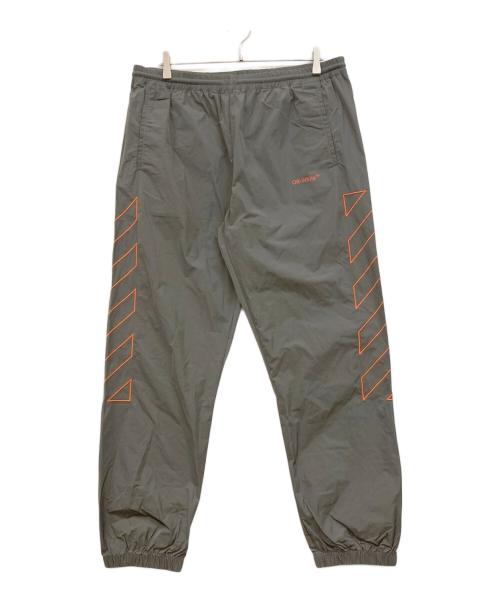 OFFWHITE（オフホワイト）OFFWHITE (オフホワイト) Diag Outline Trackpant グレー×オレンジ サイズ:XXL 未使用品の古着・服飾アイテム