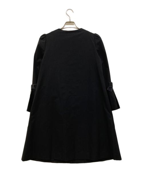 M'S GRACY（エムズグレイシー）M'S GRACY (エムズグレイシー) 袖リボンライナー付ノーカラーリボンコート ブラック サイズ:38の古着・服飾アイテム