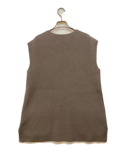DRAWER（ドゥロワー）DRAWER (ドゥロワー) 9Gウールカシミヤ ミラノ編み Vネックベスト ブラウン サイズ:Fの古着・服飾アイテム