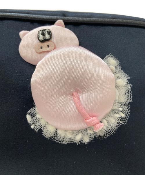 LUDLOW（ラドロー）LUDLOW (ラドロー) ブタモチーフ ナイロンポーチ ネイビーの古着・服飾アイテム