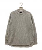 DRAWERドゥロワー）の古着「5Gウールカシミヤ畔編みクルーネックニット」｜グレー
