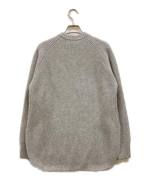 DRAWER（ドゥロワー）DRAWER (ドゥロワー) 5Gウールカシミヤ畔編みクルーネックニット グレー サイズ:2の古着・服飾アイテム