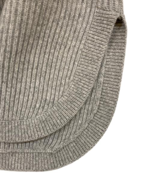 DRAWER（ドゥロワー）DRAWER (ドゥロワー) 5Gウールカシミヤ畔編みクルーネックニット グレー サイズ:2の古着・服飾アイテム