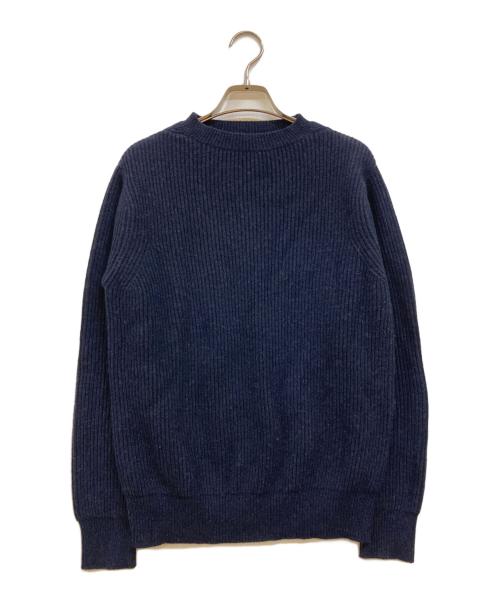 DRAWER（ドゥロワー）DRAWER (ドゥロワー) 9Gウールカシミヤアゼ編みニット ネイビー サイズ:2の古着・服飾アイテム