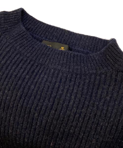 DRAWER（ドゥロワー）DRAWER (ドゥロワー) 9Gウールカシミヤアゼ編みニット ネイビー サイズ:2の古着・服飾アイテム