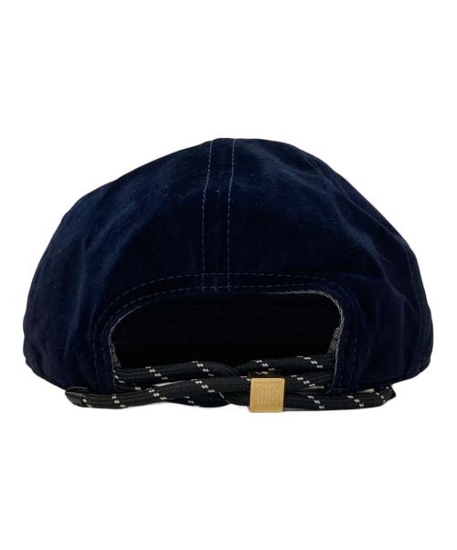 MIU MIU（ミュウミュウ）MIU MIU (ミュウミュウ) ロゴ刺繍 ベルベット ベースボールキャップ ネイビー サイズ:Lの古着・服飾アイテム