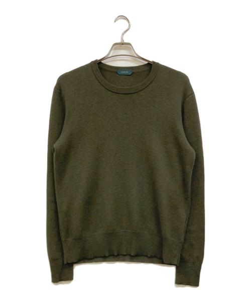 Zanone（ザノーネ）Zanone (ザノーネ) 12G ハイゲージ ミラノリブ クルーネック セーター グリーン サイズ:36の古着・服飾アイテム