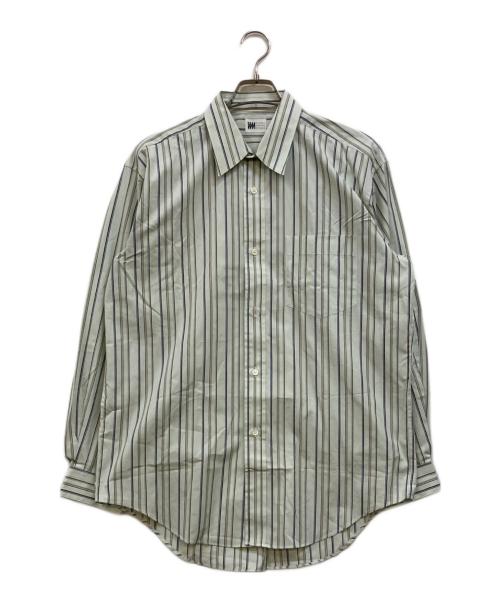 MIYAKE DESIGN STUDIO（ミヤケ デザイン スタジオ）MIYAKE DESIGN STUDIO (ミヤケ デザイン スタジオ) ストライプシャツ グリーン サイズ:Lの古着・服飾アイテム