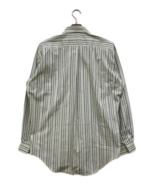 MIYAKE DESIGN STUDIO（ミヤケ デザイン スタジオ）MIYAKE DESIGN STUDIO (ミヤケ デザイン スタジオ) ストライプシャツ グリーン サイズ:Lの古着・服飾アイテム