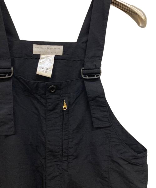 AXESQUIN ELEMENTS（アクシーズクイン エレメンツ）AXESQUIN ELEMENTS (アクシーズクイン エレメンツ) タッサーナイロンのオーバーオール ブラック サイズ:3の古着・服飾アイテム