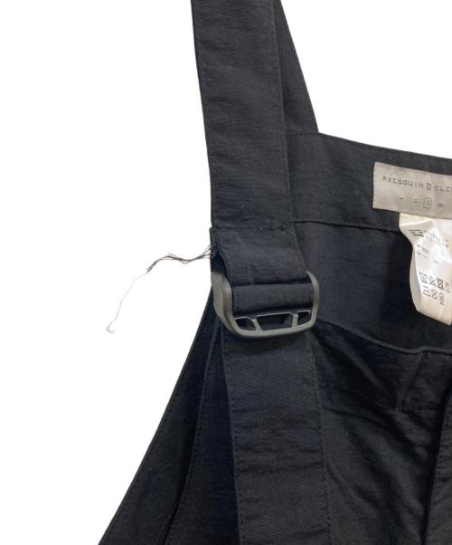 AXESQUIN ELEMENTS（アクシーズクイン エレメンツ）AXESQUIN ELEMENTS (アクシーズクイン エレメンツ) タッサーナイロンのオーバーオール ブラック サイズ:3の古着・服飾アイテム