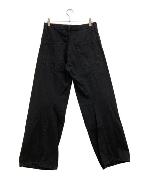 NVRFRGT（ネヴァーフォーゲット）NVRFRGT (ネヴァーフォーゲット) 3D TWISTED WIDE LEG JEANS 3Dツイステッドワイドレッグジーンズ ブラック サイズ:2の古着・服飾アイテム
