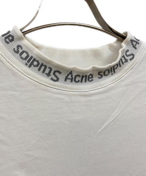 Acne studios（アクネ ストゥディオズ）ACNE STUDIOS (アクネ ストゥディオズ) GOJINA DYED ロゴトリムTシャツ ホワイト サイズ:XSの古着・服飾アイテム
