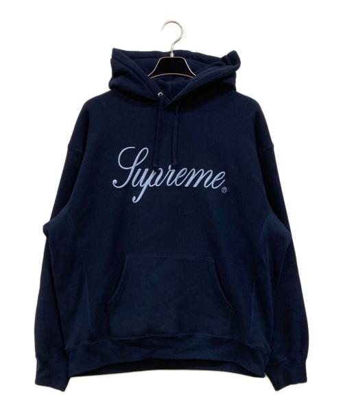 SUPREME（シュプリーム）SUPREME (シュプリーム) Raised Script Hooded Sweatshirt ネイビー サイズ:Lの古着・服飾アイテム