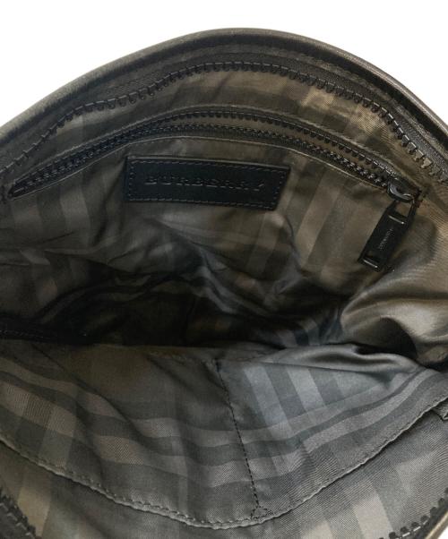 BURBERRY（バーバリー）BURBERRY (バーバリー) レザー切替ショルダーバッグ ブラックの古着・服飾アイテム