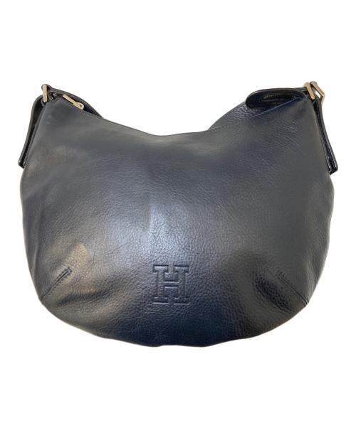 HIROFU（ヒロフ）HIROFU (ヒロフ) ソーロ Hロゴ シボレザーショルダーバッグ ネイビーの古着・服飾アイテム
