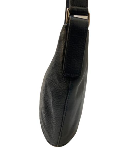 HIROFU（ヒロフ）HIROFU (ヒロフ) ソーロ Hロゴ シボレザーショルダーバッグ ネイビーの古着・服飾アイテム