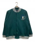 Psycho Bunnyサイコ バニー）の古着「サークルロゴ バーシティジャケット」｜グリーン