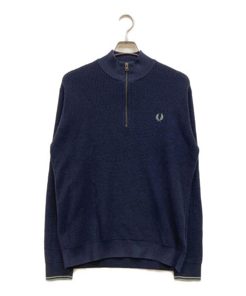 FRED PERRY（フレッドペリー）FRED PERRY (フレッドペリー) ワッフルステッチ ハーフジップジャンパー ネイビー サイズ:L 未使用品の古着・服飾アイテム